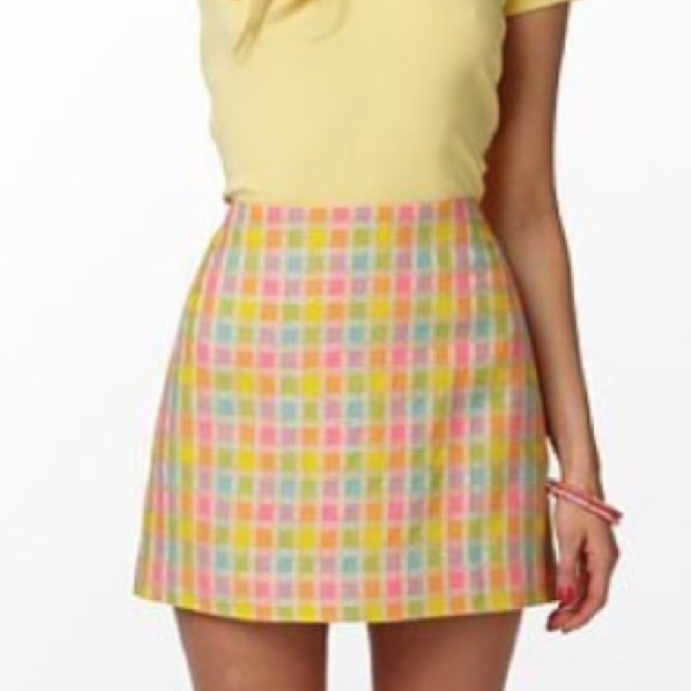Lilly Pulitzer Talia Rainbow Plaid Skirt